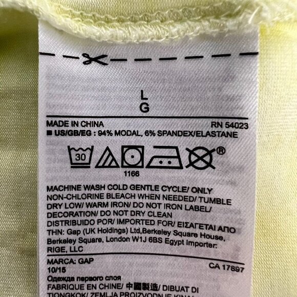 Gap Body Womens Yellow Short Sleeve Round Neck Pullover T-Shirt Size Large - Picture 9 of 9